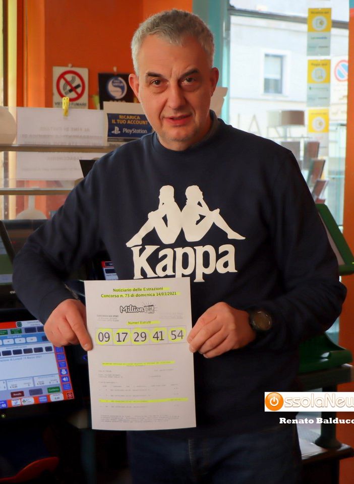 Un milione di euro vinti alla tabaccheria-bar Sport di Villadossola