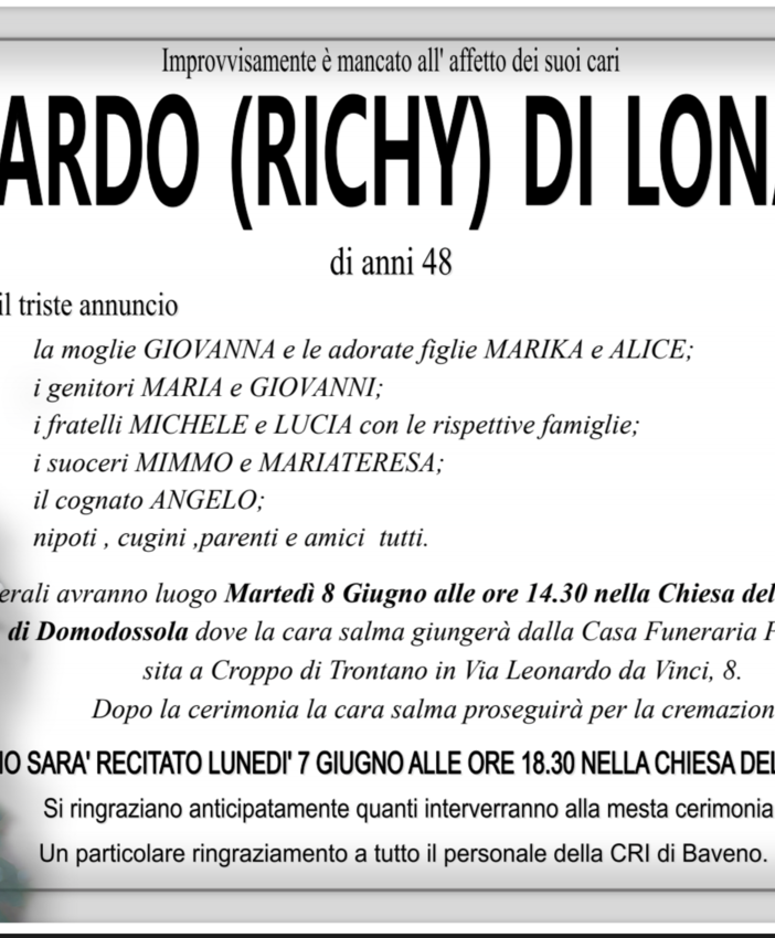Riccardo (Richy) Di Lonardo di anni 48