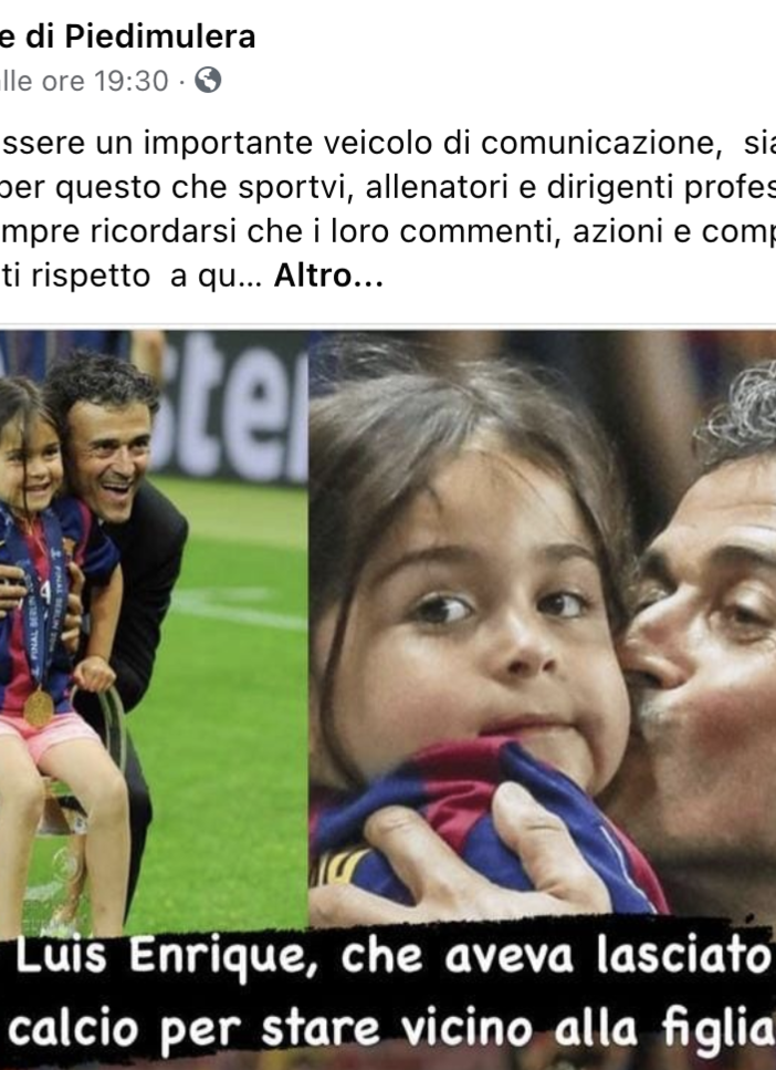 ''Luis Enrique un esempio di correttezza e sportività''