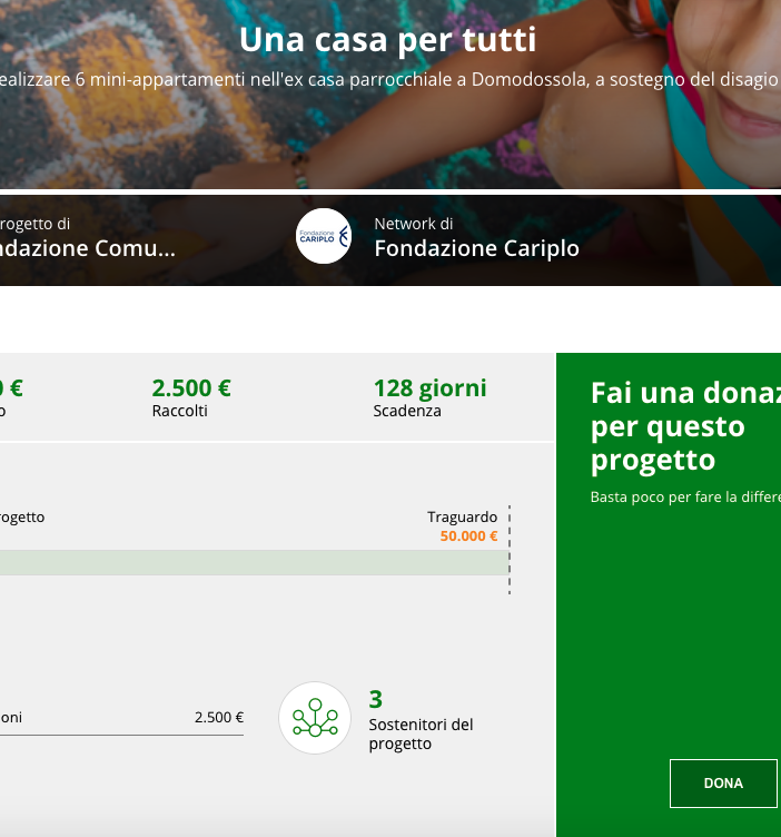 Domodossola, prosegue la raccolta fondi del progetto 'Una casa per tutti'