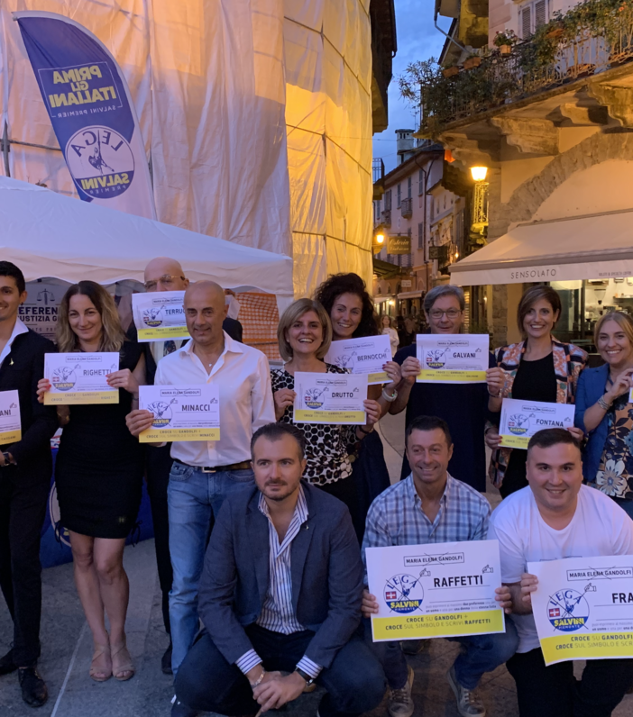 Il capogruppo della Lega Molinari a Domo per la campagna elettorale del centro destra
