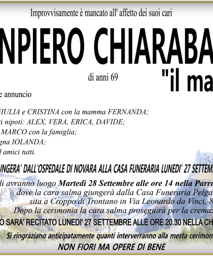 Gianpiero Chiarabano di anni 69 &quot;il maestro&quot;