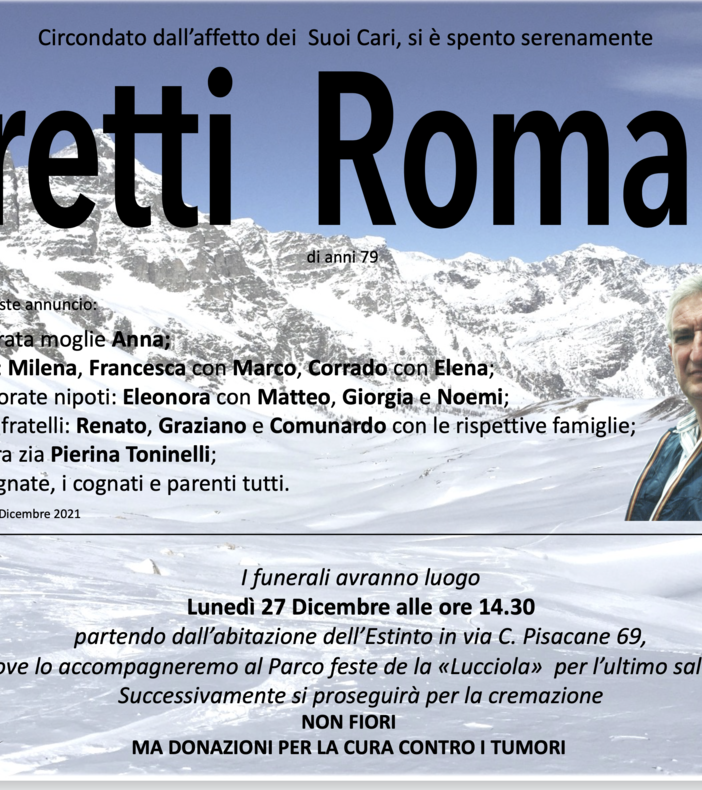 Zaretti Romano di anni 79