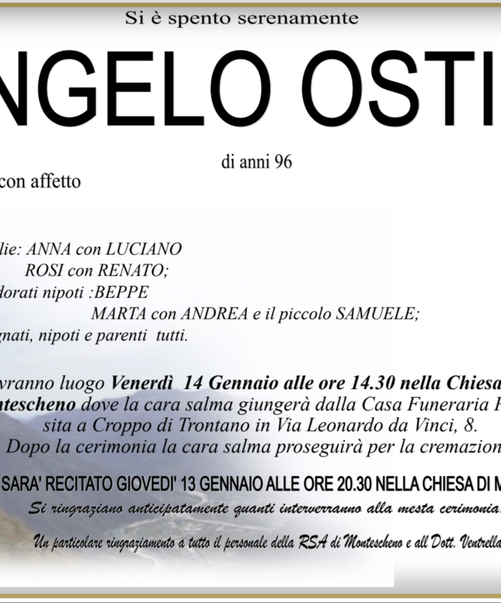Angelo Ostini di anni 96
