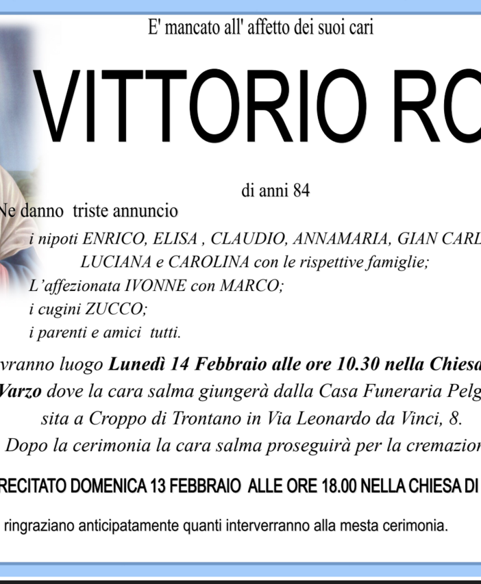 Vittorio Rossi di anni 84
