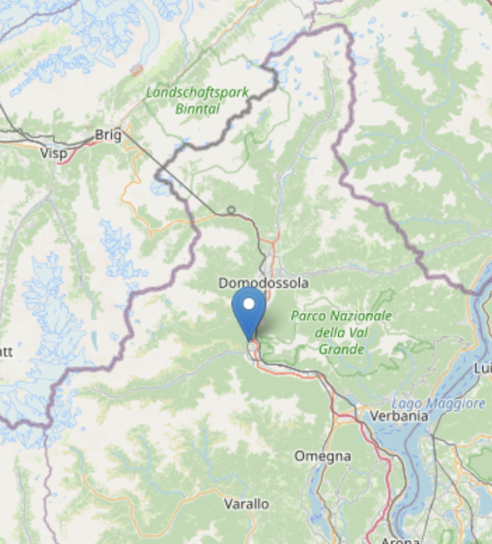 Scossa di terremoto registrata a Piedimulera