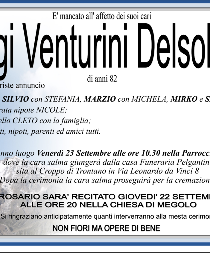 Luigi Venturini Del Solaro di anni 82