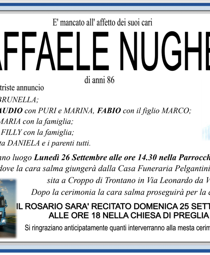 Raffaele Nughes di anni 86