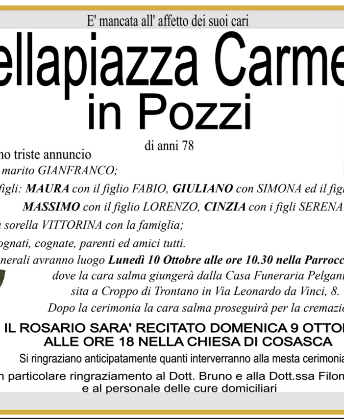 Della Piazza Carmela in Pozzi di anni 78