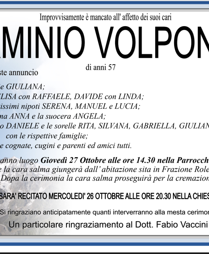 Erminio Volpone di anni 57