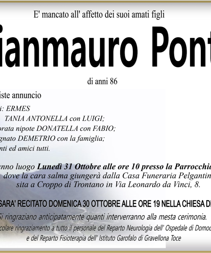 Gianmauro Ponta di anni 86