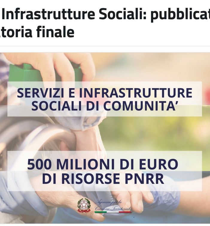 Pnrr, bando servizi di comunità: ammesso un progetto nel Vco
