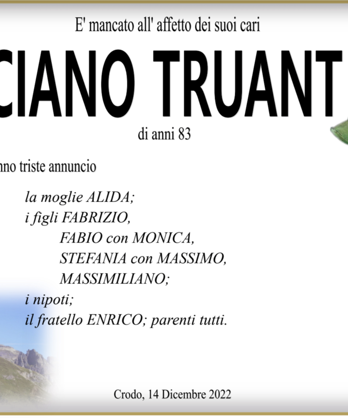 Truant Luciano di anni 83