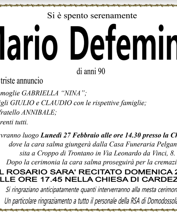 Mario Defeminis di anni 90