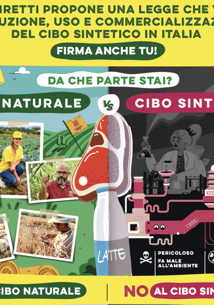 Coldiretti: oltre mezzo milione di firme per dire no al cibo sintetico