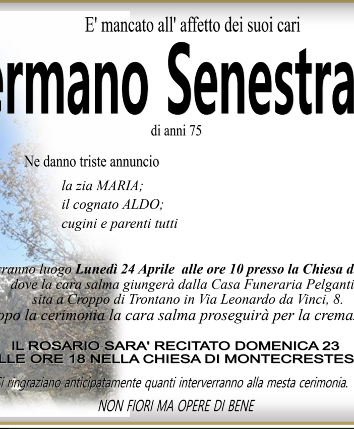 Germano Senestraro di anni 75