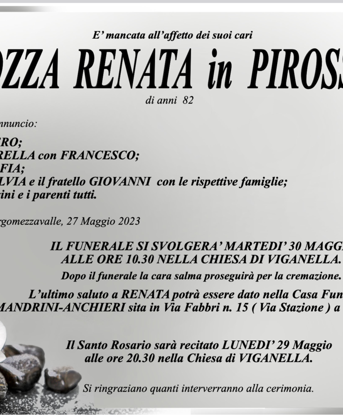 Ragozza Renata in Pirossetti di anni 82