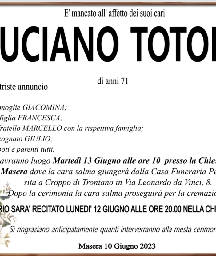 Luciano Totolo di anni 61