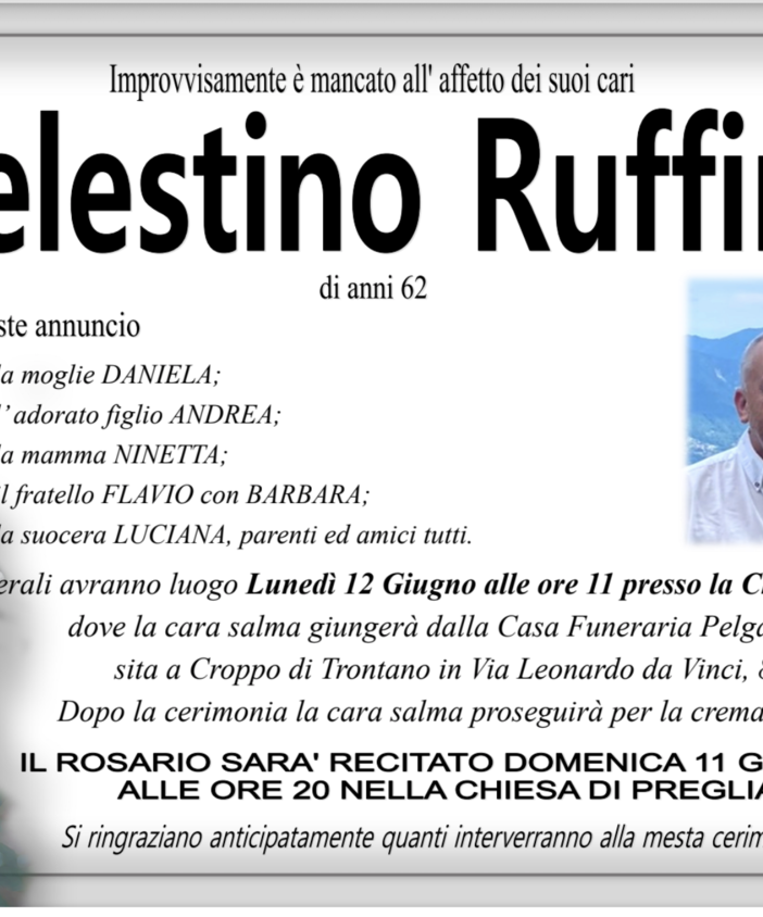Celestino Ruffini di anni 62