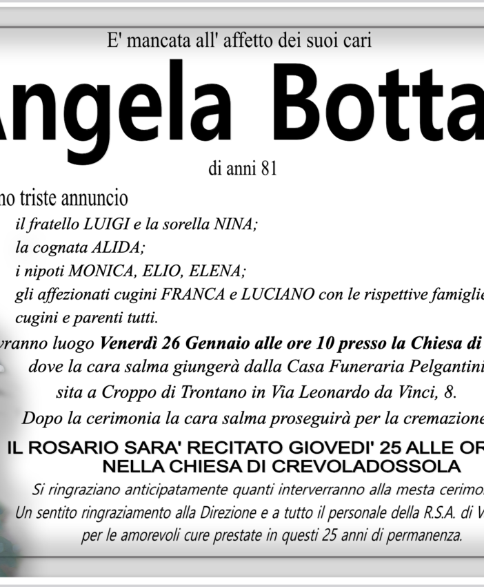Angela Bottari di anni 81
