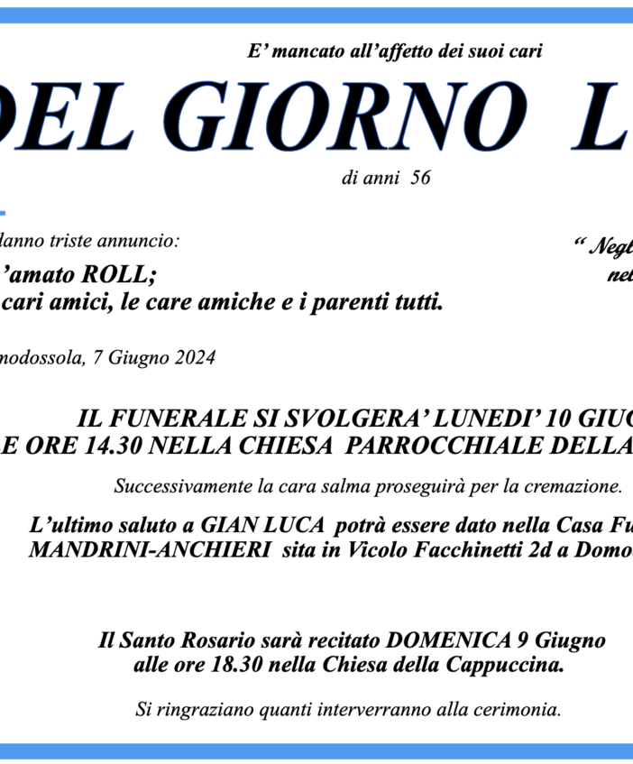 Del Giorno Luca di anni 56