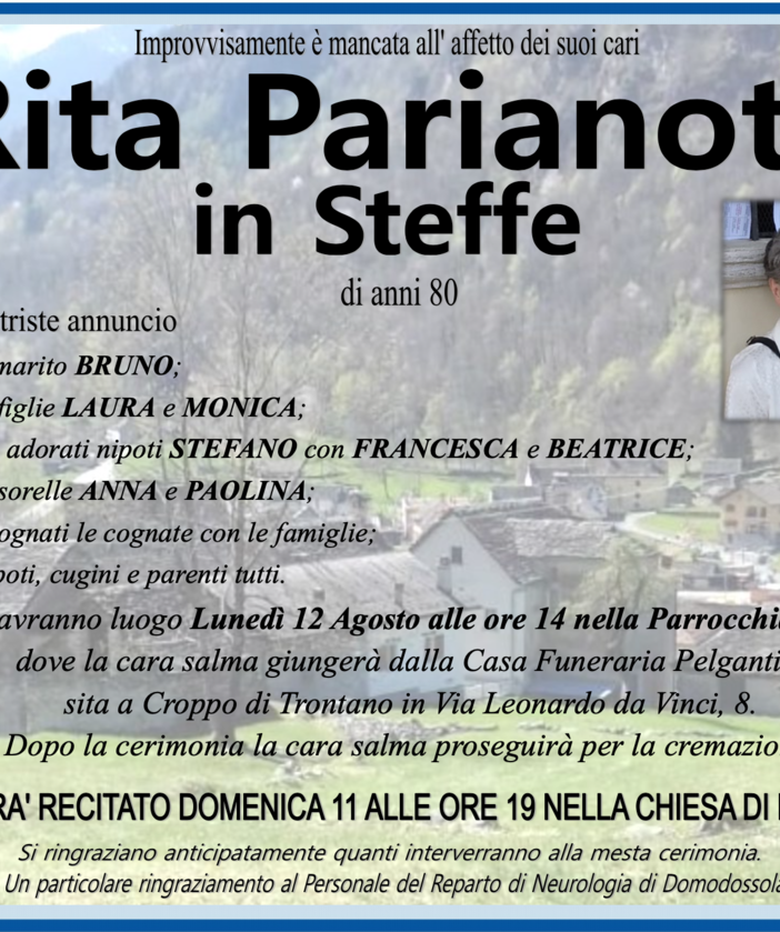 Rita Parianotti in Steffe di anni 80