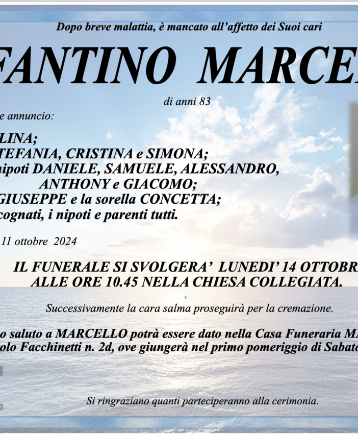 Infantino Marcello di anni 83