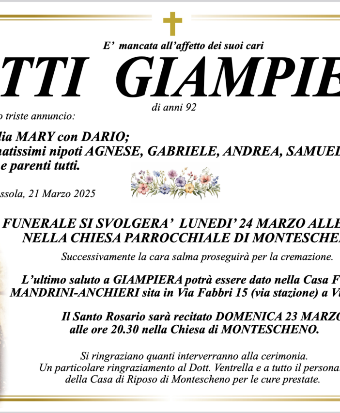 Gatti Giampiera di anni 92