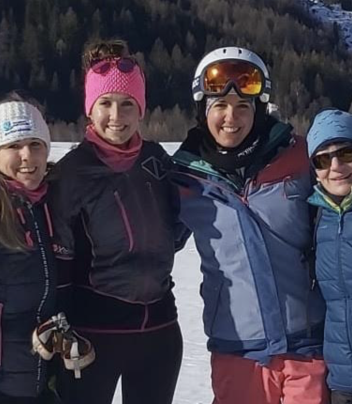 La squadra femminile della Binntal-Veglia-Devero: Eleonora Turci, Fabiana Matli, Julia Agten e Brigitte Wolf (da sinistra)