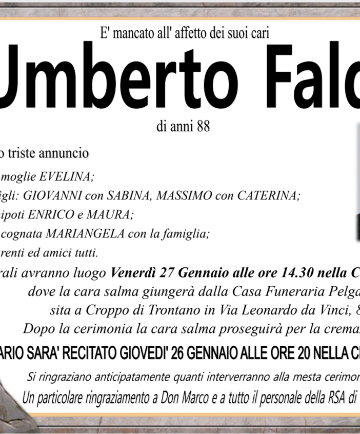 Umberto Falda di anni 88