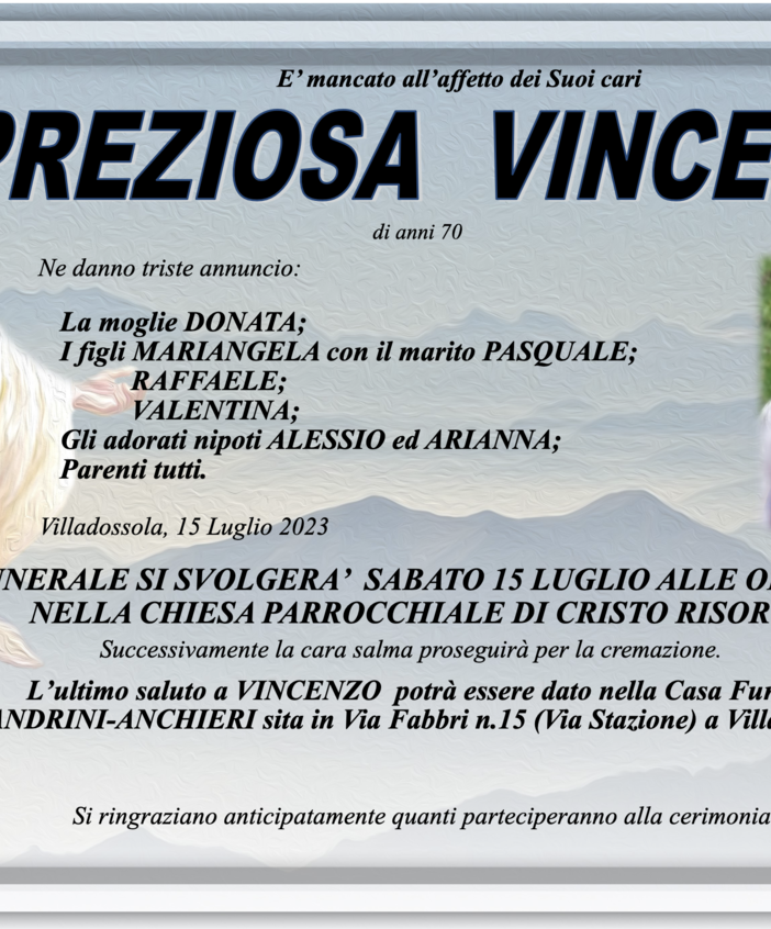 Preziosa Vincenzo di anni 70