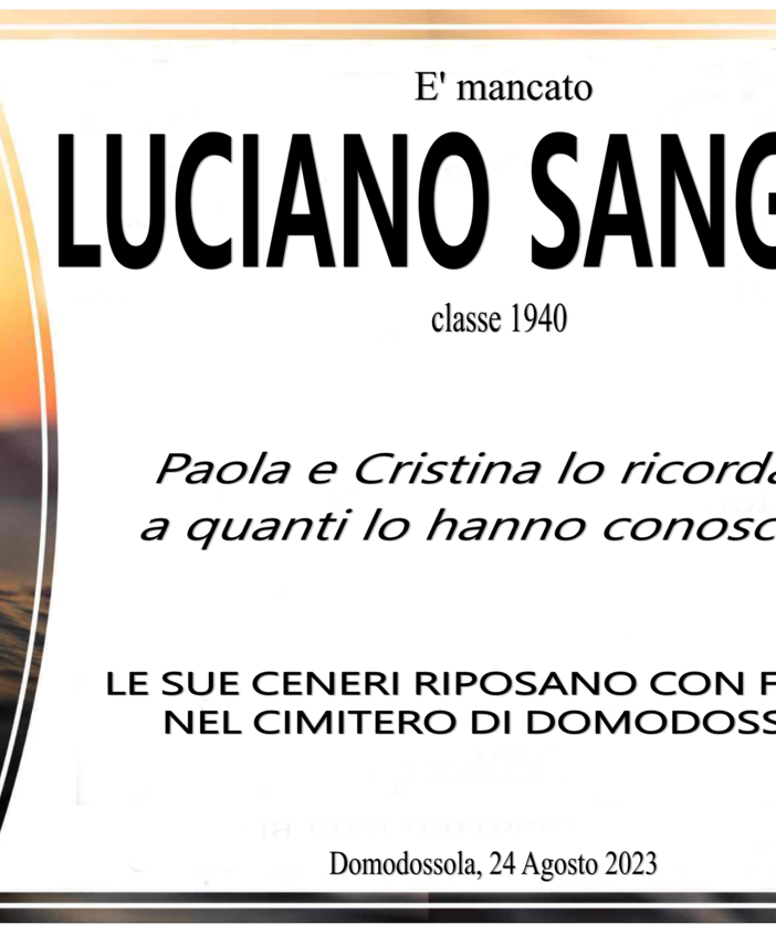 Luciano Sangalli classe 1940