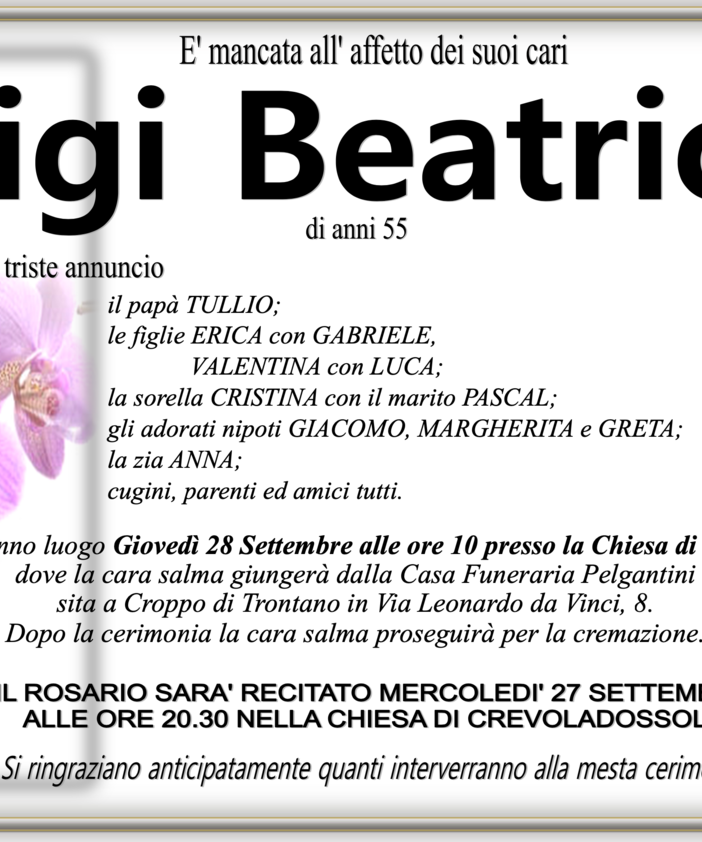 Bigi Beatrice di anni 55