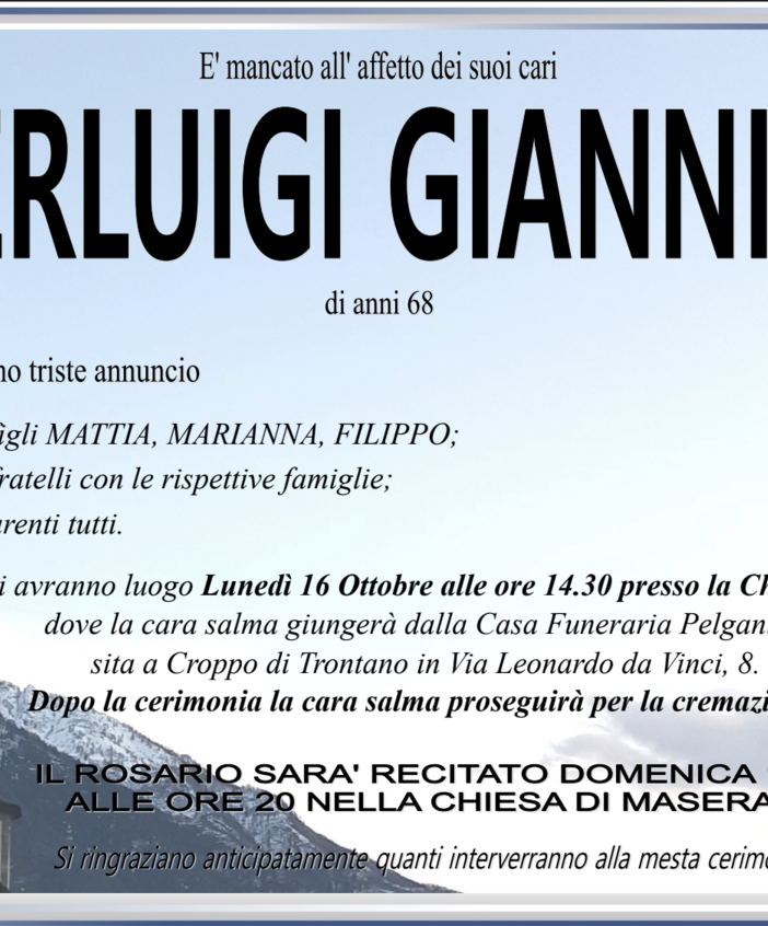 Pierluigi Giannini di anni 68