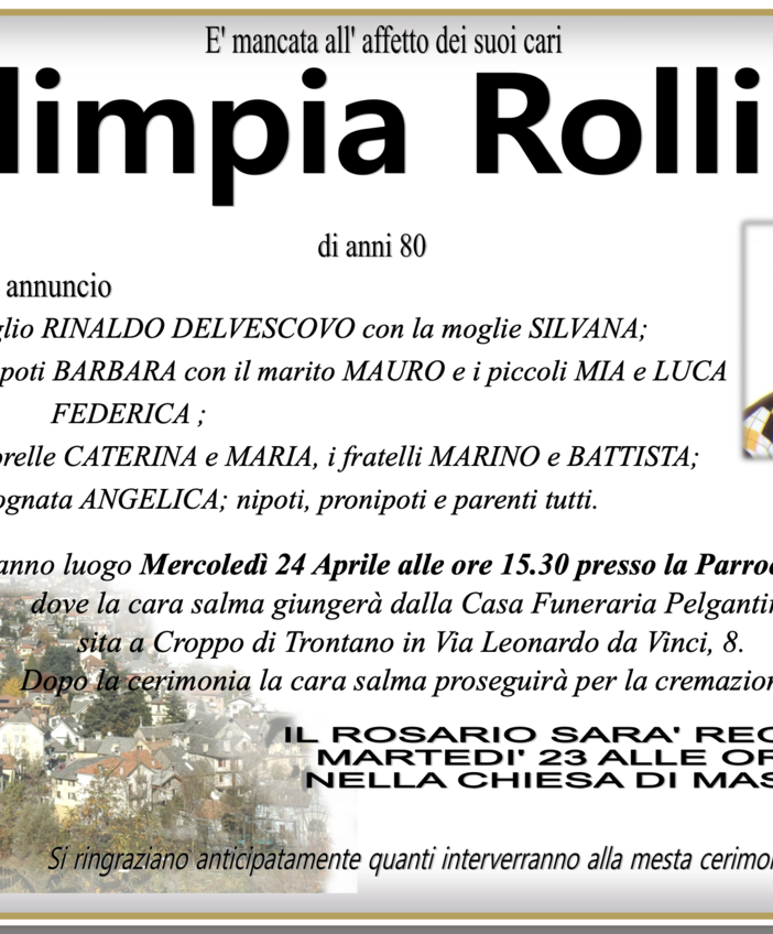 Olimpia Rollini di anni 80