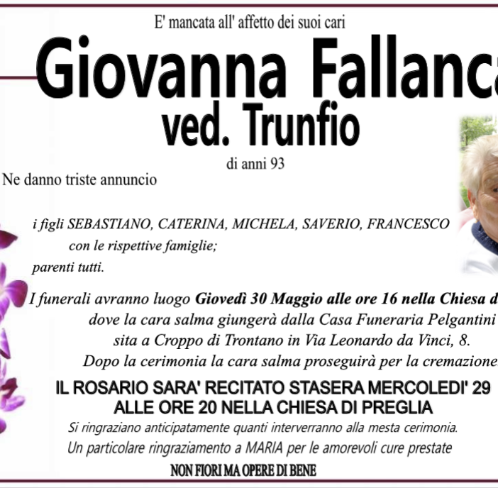 Giovanna Fallanca ved. Trunfio 93 anni