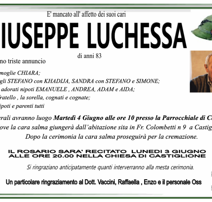 Giuseppe Luchessa 83 anni