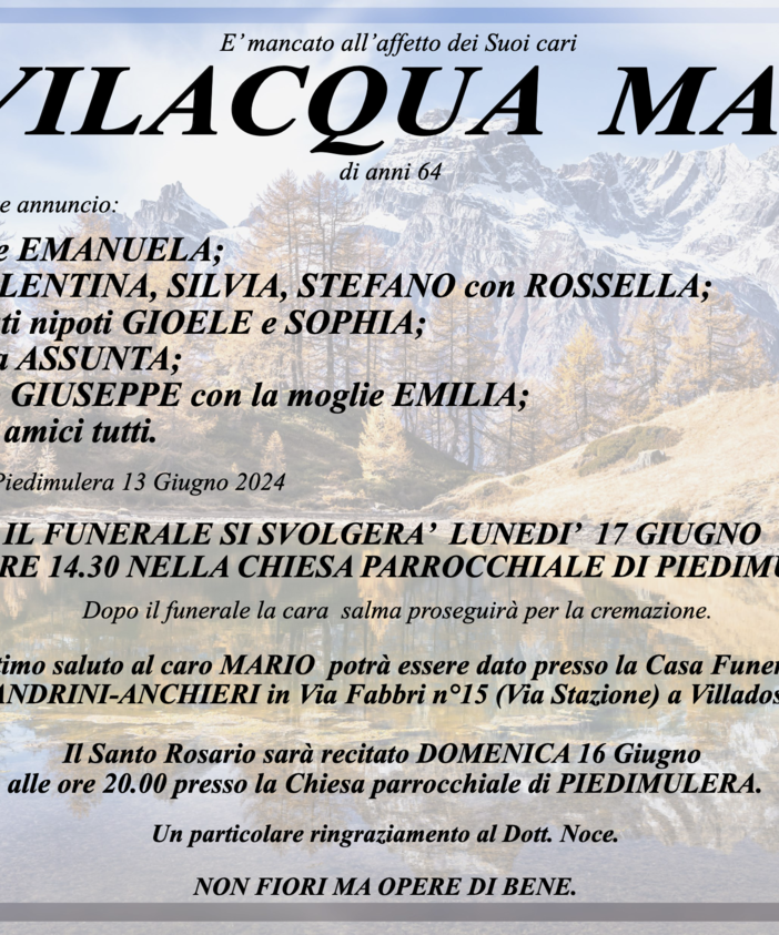 Bevilacqua Mario di anni 64