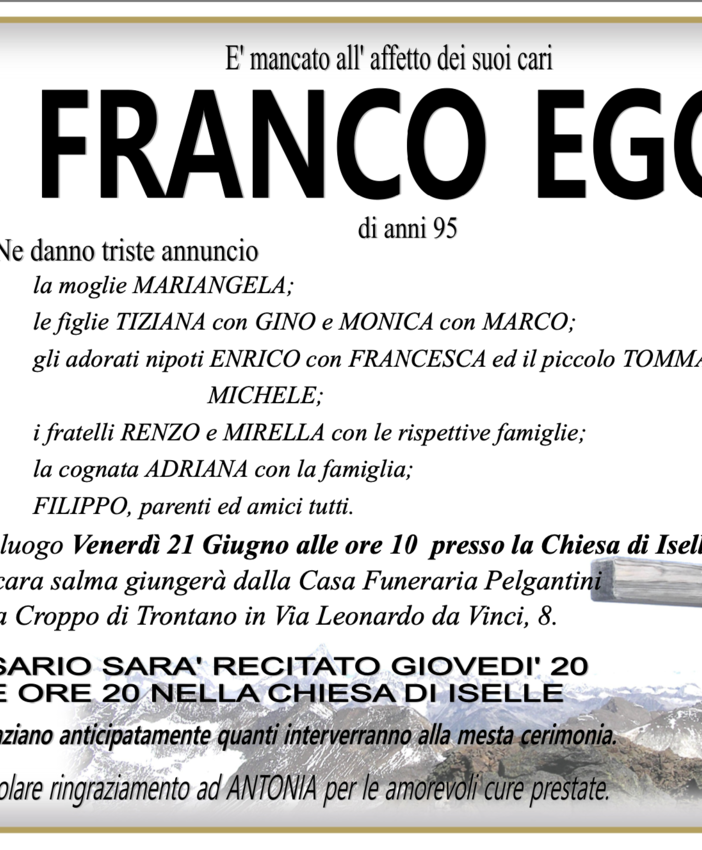 Francesco Egoli di anni 95
