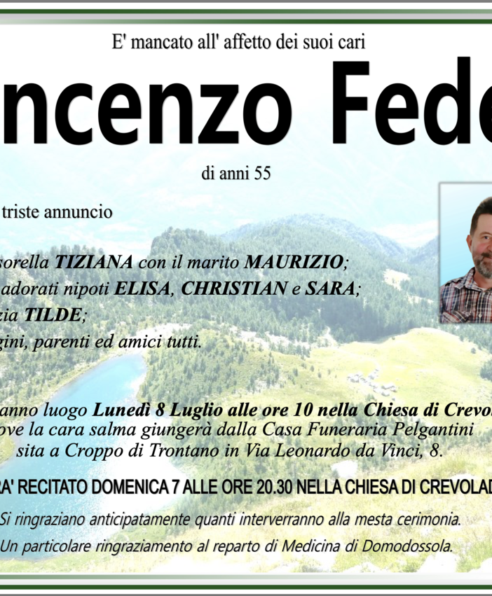Vincenzo Fedeli di anni 55