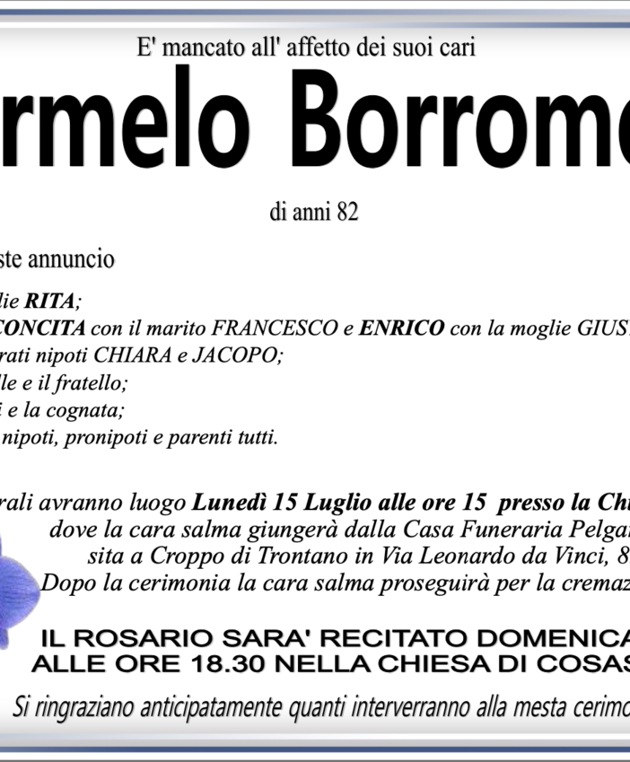 Carmelo Borrometi di anni 82
