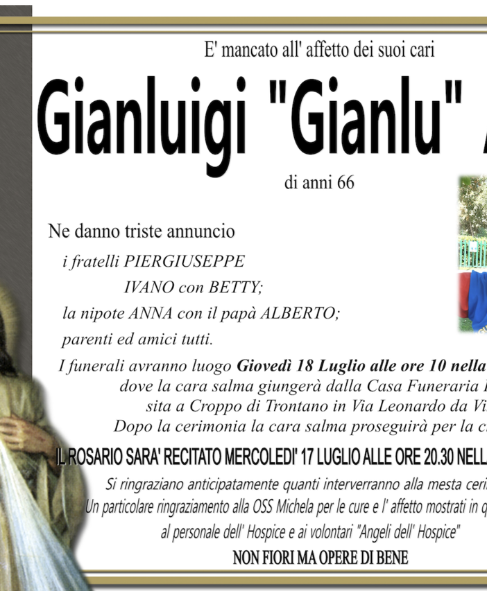 Gianluigi &quot;Gianlu&quot; Ariola di anni 66