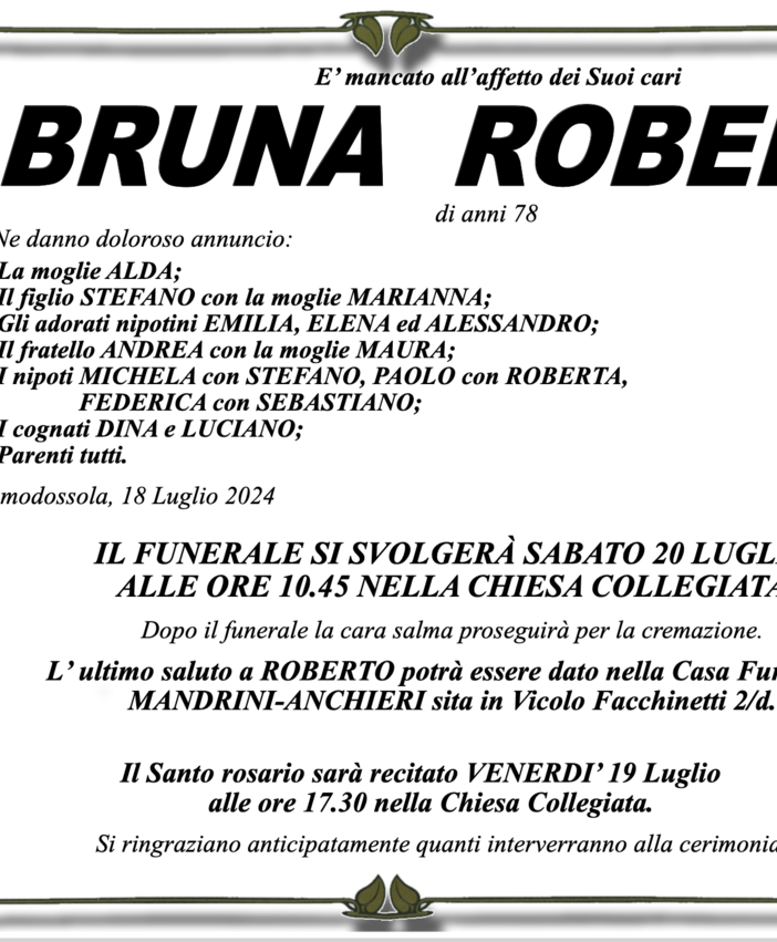 Bruna Roberto di anni 78
