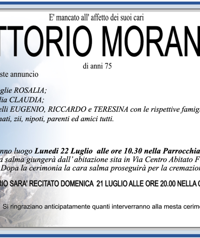 Vittorio Morandi 75 anni