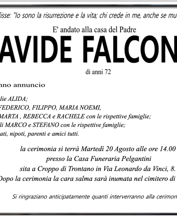 Davide Falcone 72 anni