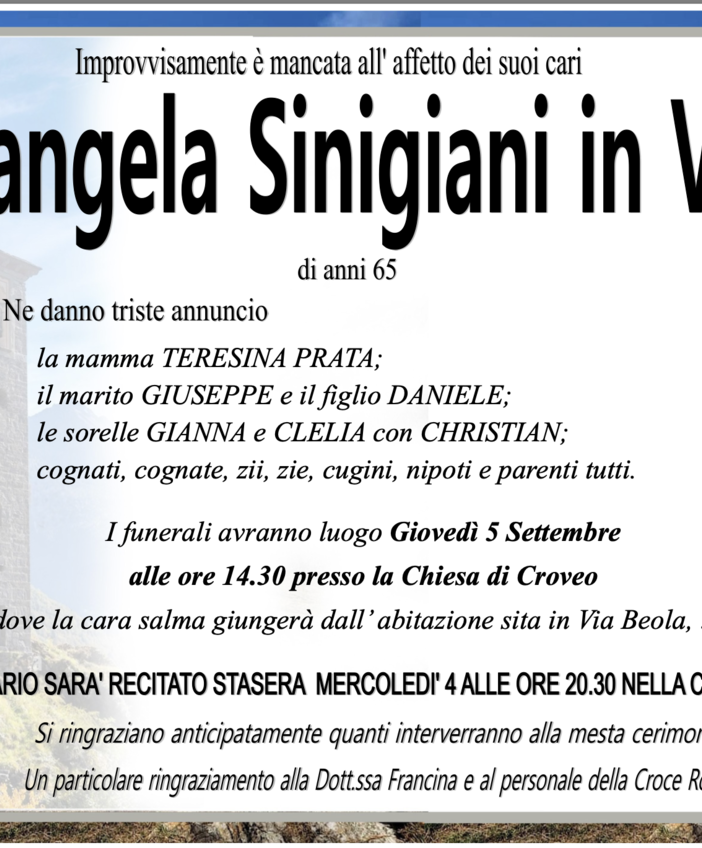 Pierangela Sinigiani in Vicini di anni 65