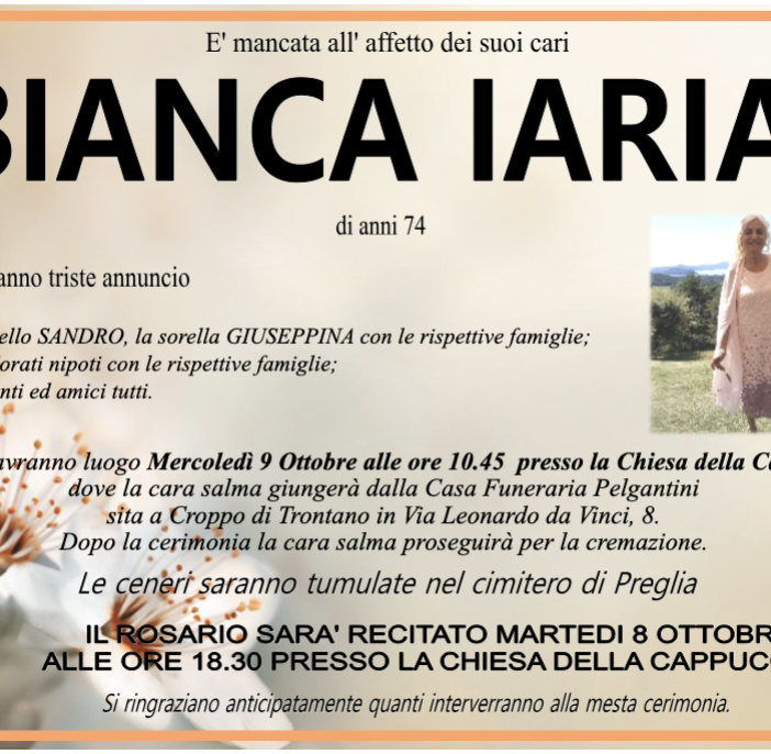 Iaria Bianca 74 anni