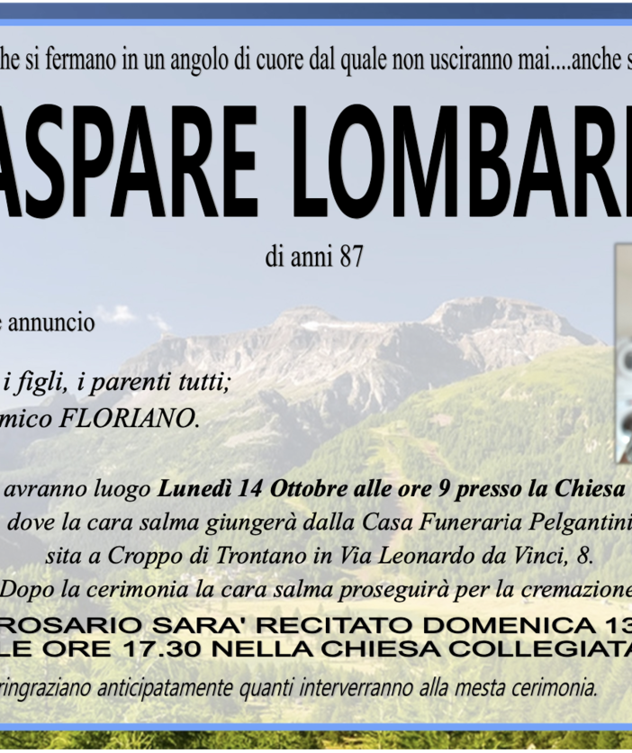 Gaspare Lombardo di anni 87