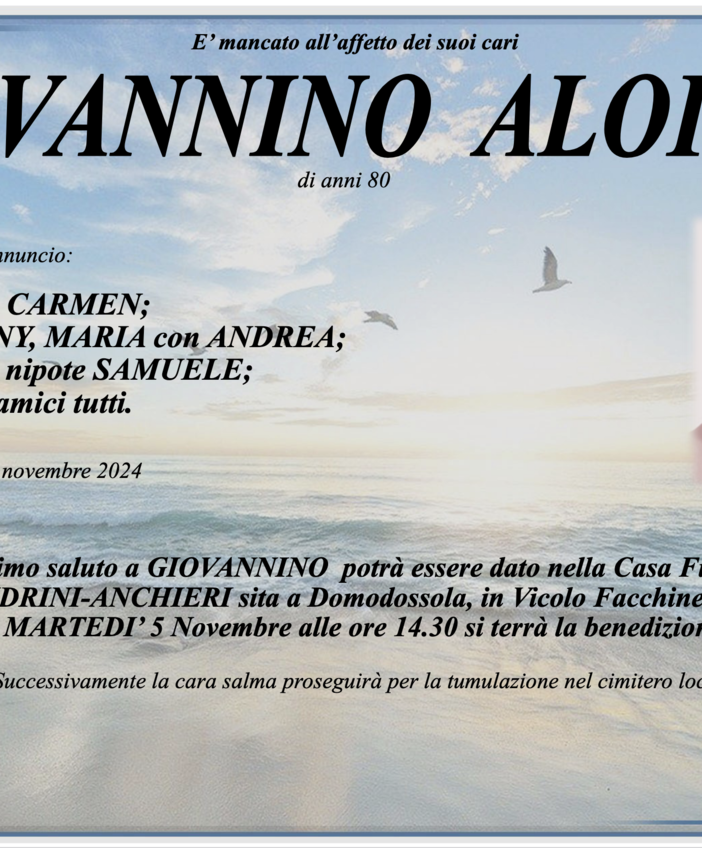 Giovannino Aloisio di anni 80