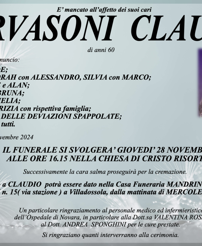 Gervasoni Claudio di anni 60